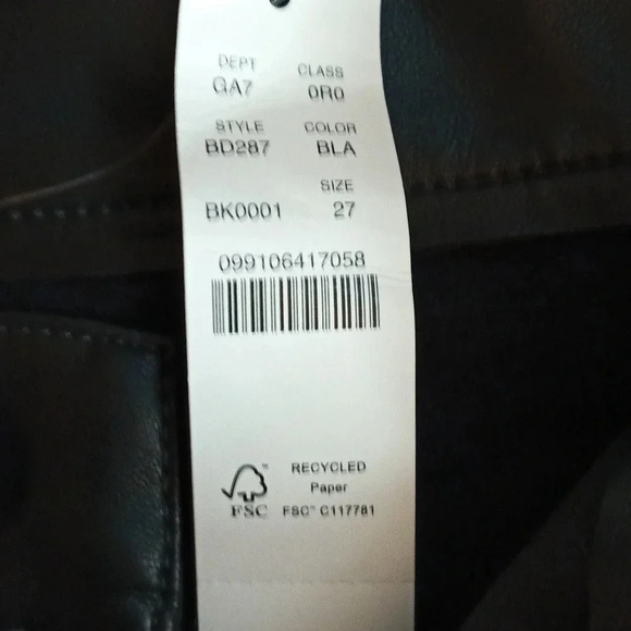 NEW J. Crew vegan leather high waist classic straight black 5 pocket size 27 - Picture 8 of 12